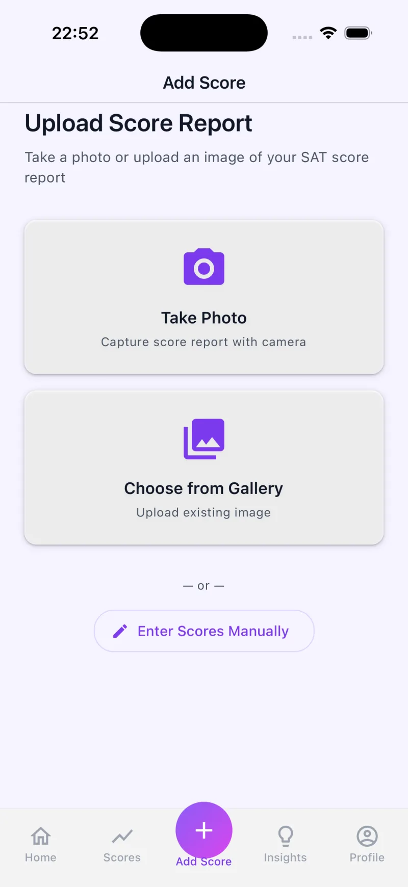 Upload Score Report