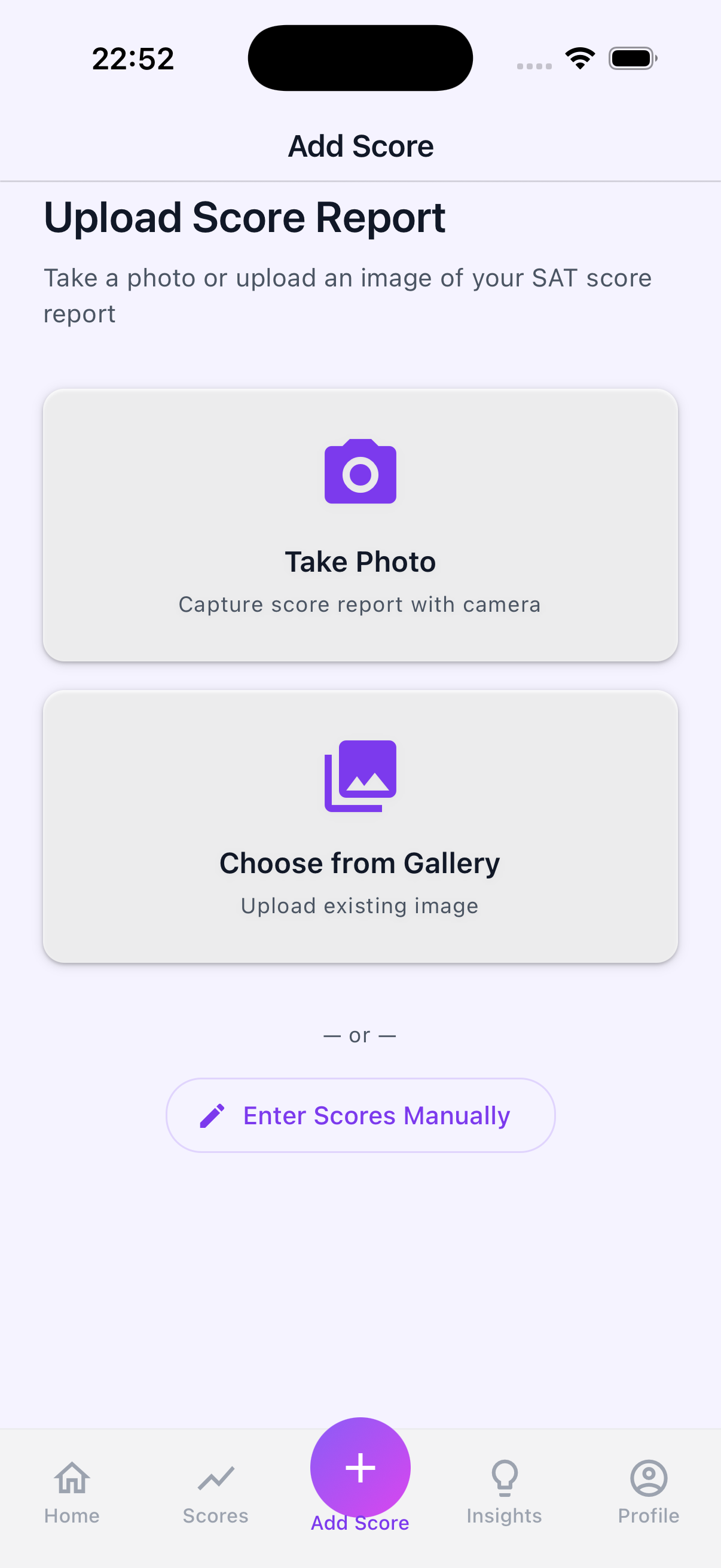 Upload Score Report